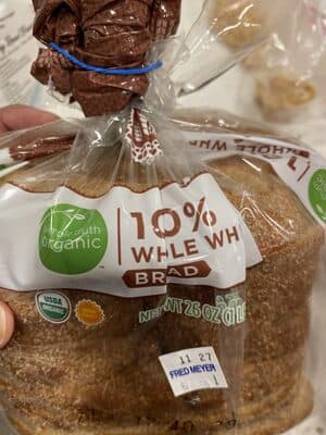 100% whole wheat bread — Photo: Open Food Facts contributors, CC BY-SA