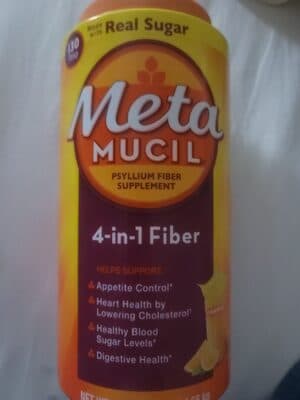 4-in-1 Fiber Psyllium Fiber Supplement Orange — Photo: Open Food Facts contributors, CC BY-SA