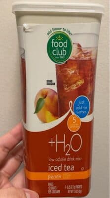 H2O low calorie drink mix Iced Tea — Photo: Open Food Facts contributors, CC BY-SA