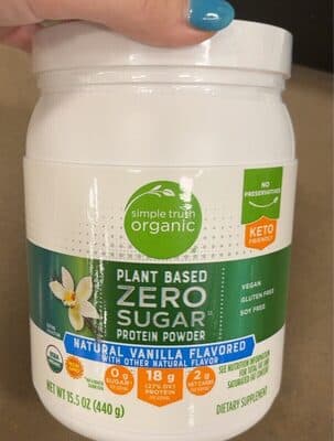 Simple truth organic plant based zero sugar protein powder — Photo: Open Food Facts contributors, CC BY-SA