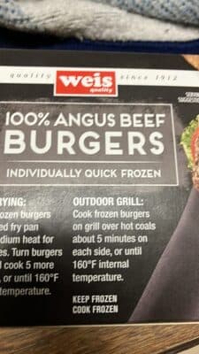 100% Angus Beef Burgers — Photo: Open Food Facts contributors, CC BY-SA