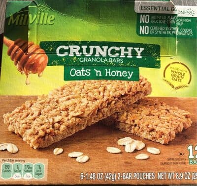 Oats 'n honey crunchy granola bars, oats 'n honey — Photo: Open Food Facts contributors, CC BY-SA