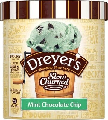 Slow churned mint chocolate chip light ice cream — Photo: Open Food Facts contributors, CC BY-SA