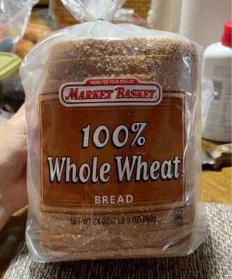 100% whole wheat bread — Photo: Open Food Facts contributors, CC BY-SA