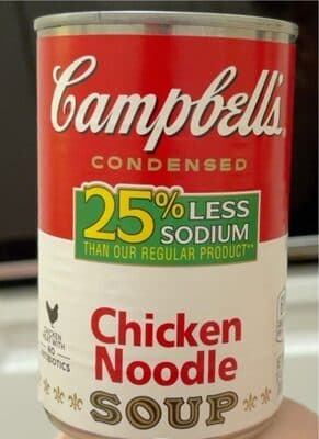 25% Less Sodium Chicken Noodle Soup — Photo: Open Food Facts contributors, CC BY-SA