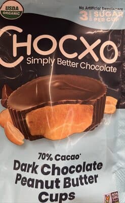 70% Cacao Dark Chocolate Peanut Butter Cups — Photo: Open Food Facts contributors, CC BY-SA