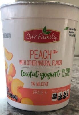 Peach lowfat yogurt — Photo: Open Food Facts contributors, CC BY-SA