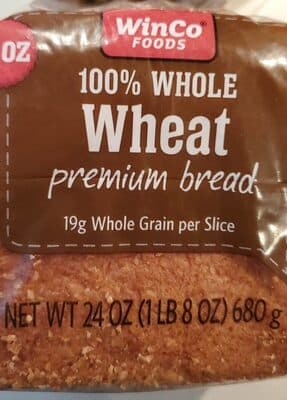 100% Whole Wheat Bread — Photo: Open Food Facts contributors, CC BY-SA