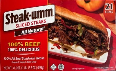 100% beef sliced steaks — Photo: Open Food Facts contributors, CC BY-SA