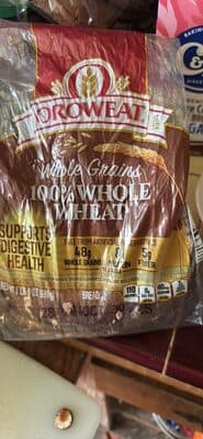Whole Grains 100% Whole Wheat Bread — Photo: Open Food Facts contributors, CC BY-SA