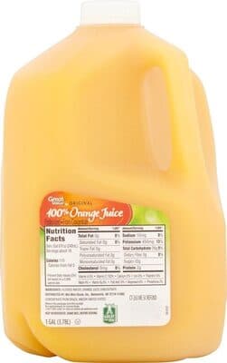 100% Orange Juice, Original — Photo: Open Food Facts contributors, CC BY-SA