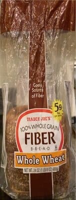 100% Whole Grain Fiber Bread Whole Wheat — Photo: Open Food Facts contributors, CC BY-SA
