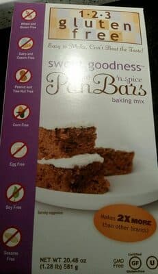 123 Gluten Free: Sweet Goodness Sugat 'n spice Pam Pars baking mix — Photo: Open Food Facts contributors, CC BY-SA