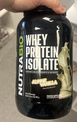 100% Whey Protein Isolate — Photo: Open Food Facts contributors, CC BY-SA