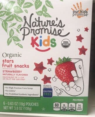Strawberry Flavored Organic Stars Fruit Snacks, Strawberry — Photo: Open Food Facts contributors, CC BY-SA