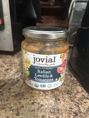 Organic Italian Lentils and Tomatoes by Jovial — Photo: Open Food Facts contributors, CC BY-SA