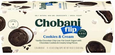 Flip Cookies & Cream Greek Yogurt — Photo: Open Food Facts contributors, CC BY-SA