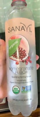 Organic Sparkling Spring Water Pomegranate Peach — Photo: Open Food Facts contributors, CC BY-SA