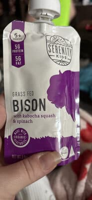 Bison with kabocha squash & spinach — Photo: Open Food Facts contributors, CC BY-SA