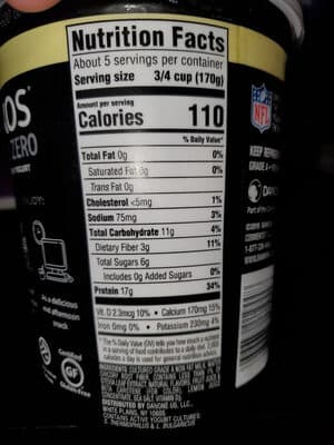 Oikos triple zero blended Greek yogurt vanilla — Photo: Open Food Facts contributors, CC BY-SA