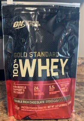 100% Gold Standard Whey Double Rich Chocolate — Photo: Open Food Facts contributors, CC BY-SA