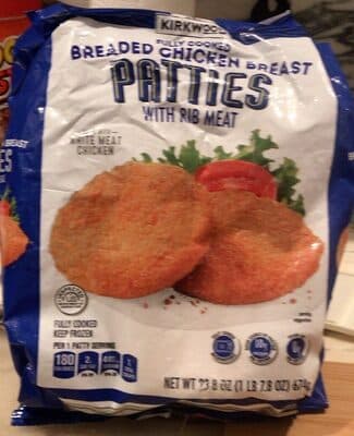 Breaded Chicken Breast Patties with Rib Meat — Photo: Open Food Facts contributors, CC BY-SA