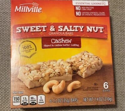 Sweet & Salty Nut Cashew Granola Bars — Photo: Open Food Facts contributors, CC BY-SA