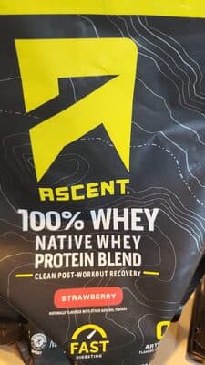 100% Whey Strawberry Native Whey Protein Blend — Photo: Open Food Facts contributors, CC BY-SA